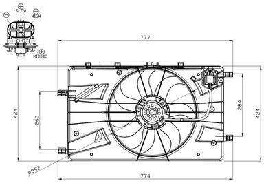NRF 47878 Вентилятор системы охлаждения двигателя  для CHEVROLET CRUZE (Шевроле Крузе)