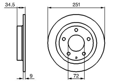 BOSCH 0 986 479 208 Тормозные диски для MAZDA