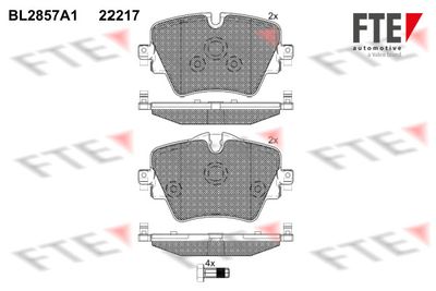 Комплект тормозных колодок, дисковый тормоз FTE 9011029 для BMW X2