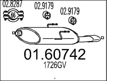 MTS 01.60742 Глушитель выхлопных газов  для PEUGEOT 406 (8B) 2.0 16V HPi