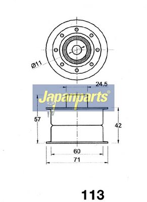 Tensor de correa, correa dentada JAPANPARTS BE-113, foto 2