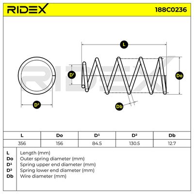 пружина за ходовата част RIDEX 188C0236