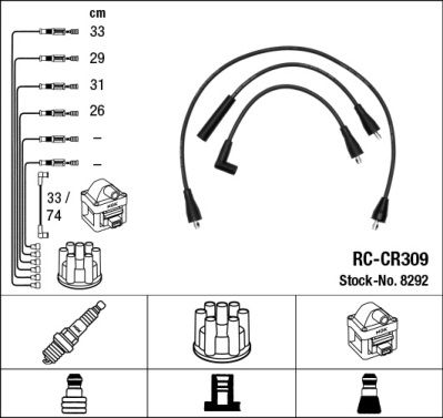Комплект проводов зажигания NGK 8292 для CHRYSLER LE