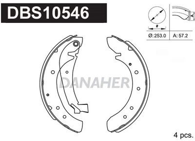 Комплект тормозных колодок DANAHER DBS10546 для FIAT 124