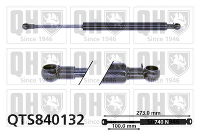 Газовая пружина, крышка багажник QUINTON HAZELL QTS840132 для AUDI CABRIOLET