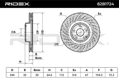 спирачен диск RIDEX 82B1724