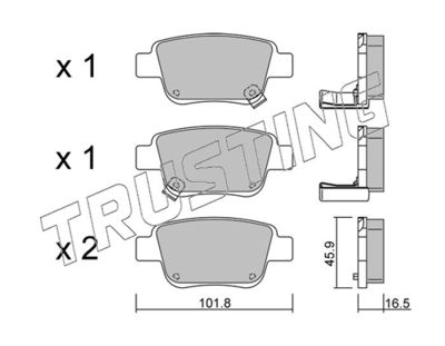 Zestaw klocków hamulcowych, hamulce tarczowe TRUSTING 467.0