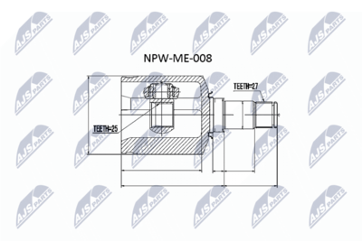 Zestaw przegubu, wał napędowy NTY NPW-ME-008
