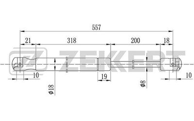 Газовая пружина, крышка багажник ZEKKERT GF-1130 для FORD FUSION