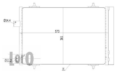 Конденсатор, кондиционер ABAKUS 009-016-0003 для CITROËN C5