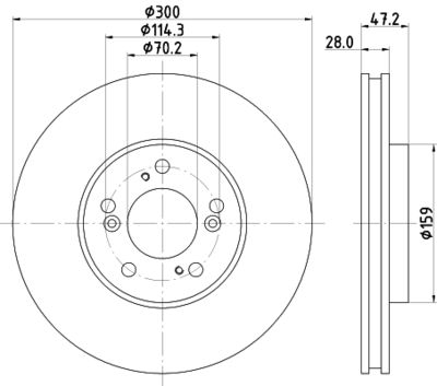 Тормозной диск HELLA 8DD 355 108-141 для ACURA RL