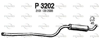 Средний глушитель выхлопных газов FENNO P3202 для LADA TOSCANA