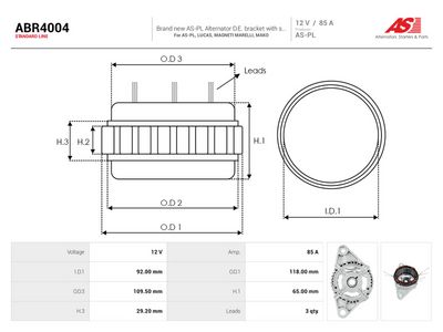 Stator, alternator AS-PL ABR4004