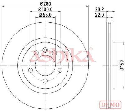 спирачен диск ASHIKA 60-00-0944C