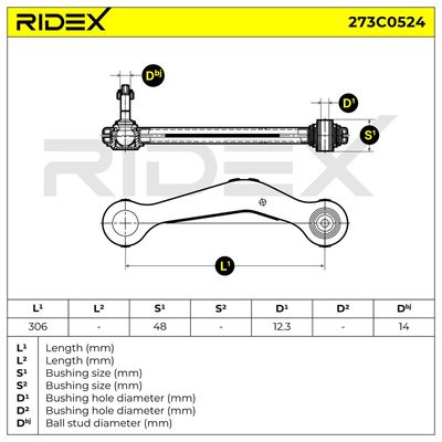 носач, окачване на колелата RIDEX 273C0524