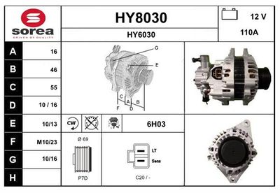 GENERATOR / ALTERNATOR SNRA HY8030