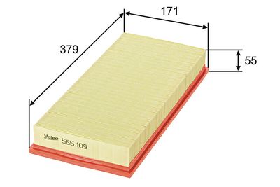 въздушен филтър VALEO 585109