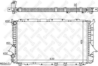 Радиатор, охлаждение двигателя STELLOX 10-25081-SX для AUDI A6