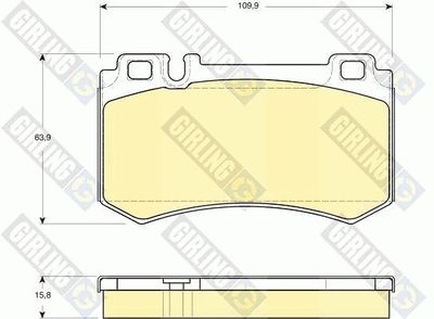 Комплект тормозных колодок, дисковый тормоз GIRLING 6115449 для MERCEDES-BENZ SLR