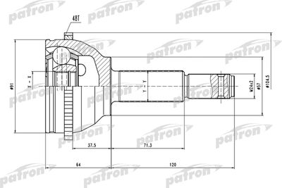 PATRON PCV4413 ШРУС  для FORD TRANSIT (Форд Трансит)