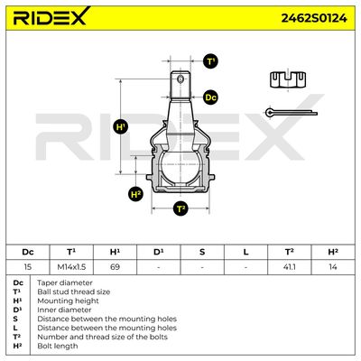 Шарнири RIDEX 2462S0124