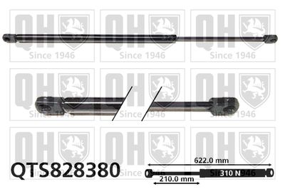 газов амортисьор, капак на двигателя QUINTON HAZELL QTS828380