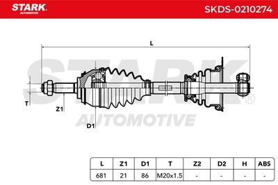 полуоска STARK SKDS-0210274