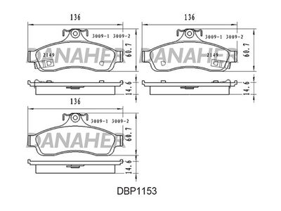 Комплект тормозных колодок, дисковый тормоз DANAHER DBP1153 для CHEVROLET CAPRICE