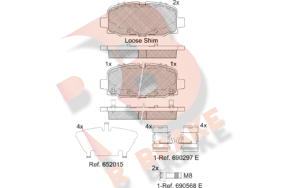 Комплект тормозных колодок, дисковый тормоз R BRAKE RB2345 для JEEP COMPASS