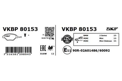 SET PLACUTE FRANA FRANA DISC SKF VKBP80153 2