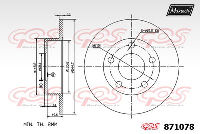 MAXTECH 871078 Тормозные диски  для AUDI A4 B6 Avant (8E5) 2.5 TDI quattro