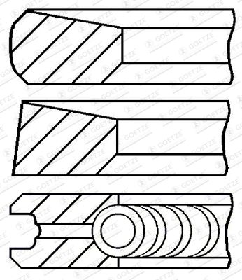 Комплект поршневых колец GOETZE ENGINE 08-444207-10 для HYUNDAI GALLOPER