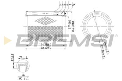 BREMSI FA2112 Воздушный фильтр  для DAF  (Даф 55)