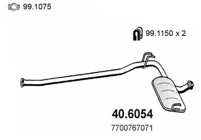 Tłumik środkowy ASSO 40.6054