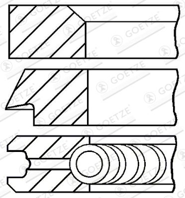 Sada pístních kroužků GOETZE ENGINE 08-442200-00