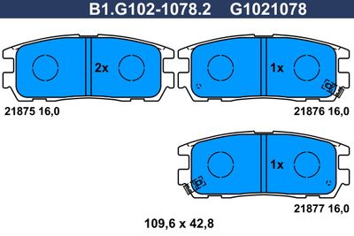 GALFER B1.G102-1078.2 Тормозные колодки и сигнализаторы  для OPEL MONTEREY (Опель Монтере)