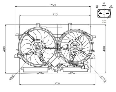 NRF 47938 Вентилятор системы охлаждения двигателя  для AUDI Q3 (Ауди Q3)