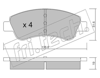 Sada brzdových destiček, kotoučová brzda fri.tech. 336.0