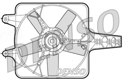 Вентилятор, охлаждение двигателя DENSO DER09072 для FIAT UNO