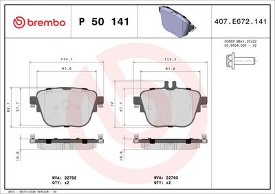 Brake Pad Set, disc brake P 50 141