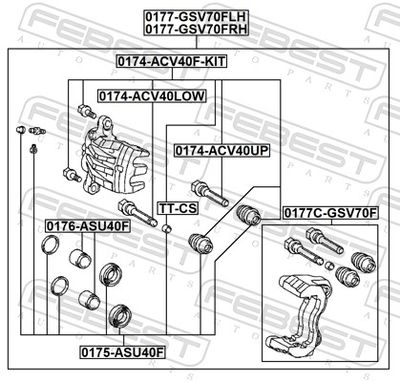 Guide Bolt, brake caliper 0174-ACV40F-KIT