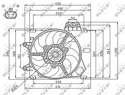 Вентилятор, охлаждение двигателя WILMINK GROUP WG1720675 для FIAT PUNTO