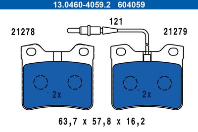 Brake Pad Set, disc brake 13.0460-4059.2