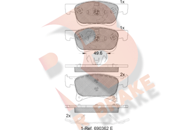 Комплект тормозных колодок, дисковый тормоз R BRAKE RB2221 для OPEL ADAM