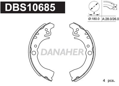 Комплект тормозных колодок DANAHER DBS10685 для GEELY BL