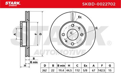 спирачен диск STARK SKBD-0022702