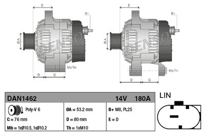 GENERATOR / ALTERNATOR DENSO DAN1462 2