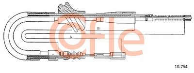 Тросик, cтояночный тормоз COFLE 92.10.754 для AUDI COUPE