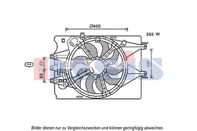 AKS DASIS 088104N Вентилятор системы охлаждения двигателя  для FIAT 500L (Фиат 500л)