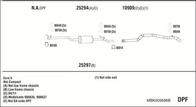 Układ wydechowy WALKER MBK005696B